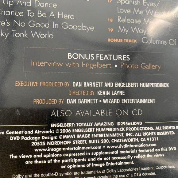 Engelbert Totally Amazing DVD Music Concert Live‎ Bonus Interview Photo Gallery - Picture 8 of 13